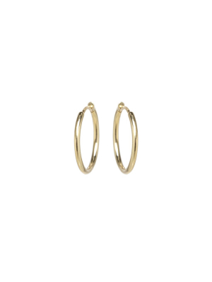 14k Large Hinge Huggie Hoops