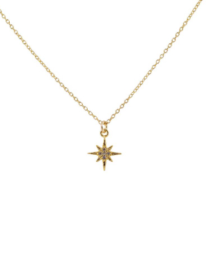Cz North Star Necklace