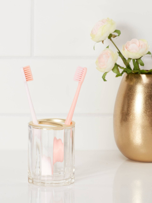 Fluted Glass Solid Toothbrush Holder Clear - Threshold™