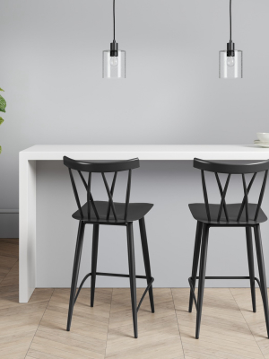 Set Of 2 Becket Metal X Back Counter Height Barstool - Project 62™