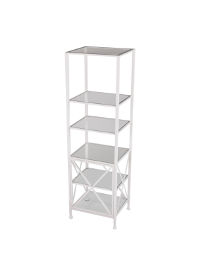 72" Carling X Frame Bookcase/etagere White - Aiden Lane