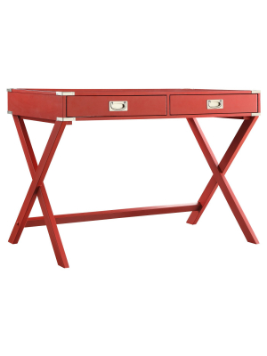 Kenton Wood Writing Desk With Drawers - Inspire Q