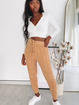 Queenstown Cable Knit Pants Tan