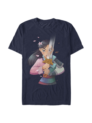 Men's Disney Princesses Mulan Anime Reflection T-shirt