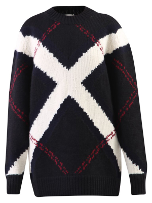 Alexander Mcqueen Argyle Intarsia Oversized Jumper