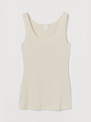 Lace-trimmed Tank Top
