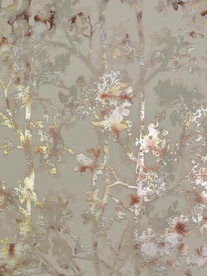 Shimmering Foliage Wallpaper In Khaki And Multi By Antonina Vella For York Wallcoverings