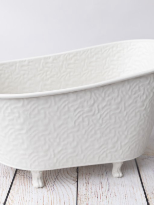 Footed Vintage Bathtub - Bumpy Textured - White - Model 2