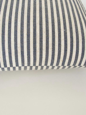 Large Navy & White Striped Accent Pillow -  20x20