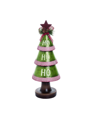 Transpac Resin 13 In. Green Christmas Ho-ho-ho Tree