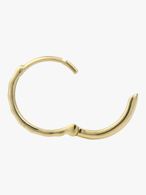 Single Gold Faceted Hinge Hoop