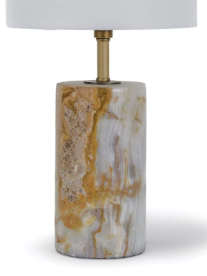 Jade & Brass Mini Cylinder Lamp