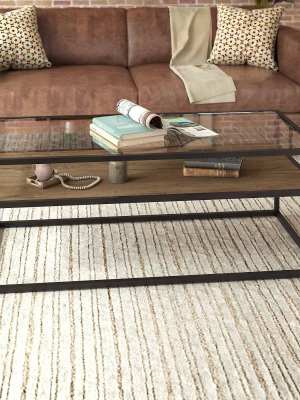 Anthropology Glass Top Coffee Table Brown - Bush Furniture