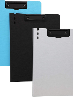 6-pack Clipboard Folder For Letter Size Paper In 3 Colors, Foldable Cover Ideal For Office & Classroom, 9.3" X 12.6"