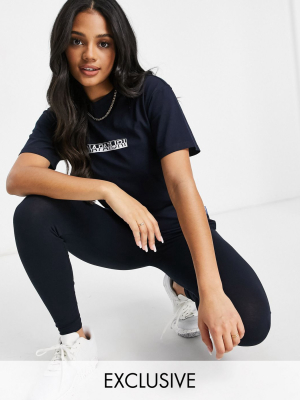 Napapijri Box T-shirt In Dark Navy Exclusive At Asos