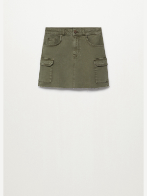 Pocket Cotton-blend Skirt