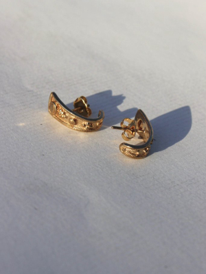 Stamped Shield Earrings