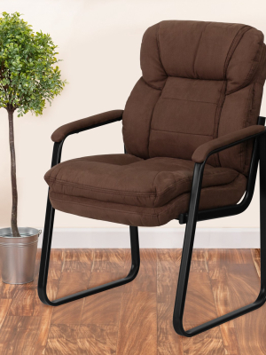 Flash Furniture Executive Side Reception Chair With Lumbar Support And Sled Base