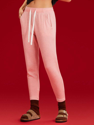 Reena 7/8 Fleece Sweatpant - Heather Rose