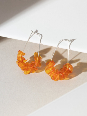 Leona Upcycled Drop Earrings - Orange