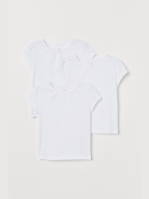 3-pack Puff-sleeve Jersey Tops