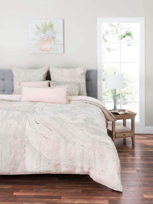 Cloud 9 Granite Duvet, Ivory/pink Marble