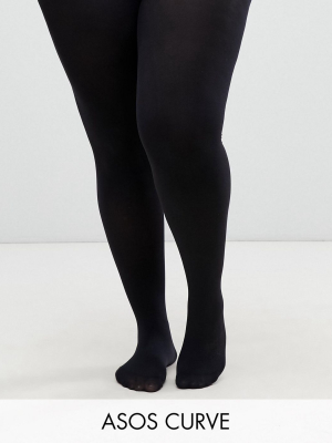 Asos Design Curve 2 Pack 90 Denier Black Tights In Super Stretch Fit