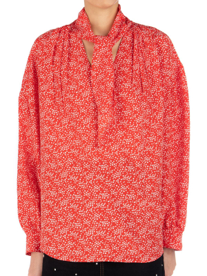 Miu Miu Pussybow Polka-dot Blouse