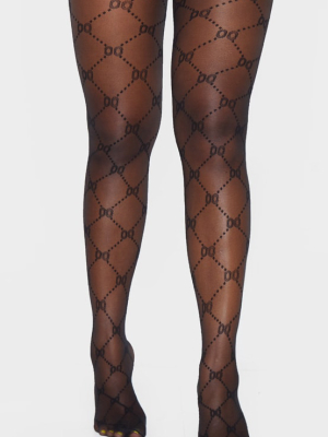 Black Patterned Tights