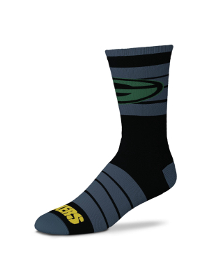 Nfl Green Bay Packers Black Crew Socks - L