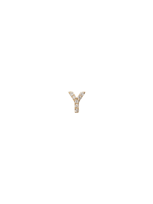 Diamond Letter Y Charm