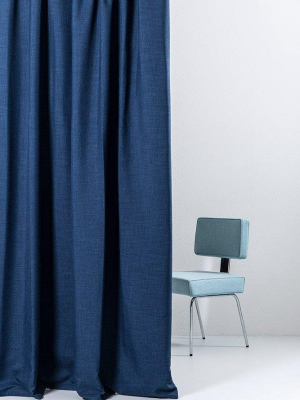 Blackout Curtain Col. Blue - Linen Optic - Extra Wide