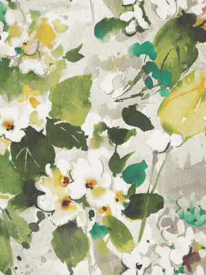 Chambon Floral Wallpaper In Green And Yellow From The Lugano Collection By Seabrook Wallcoverings