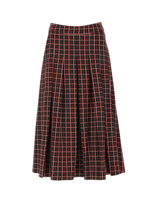 Marni Check Pleated Skirt