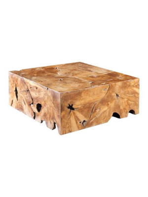 Teak Slice Coffee Table, Square