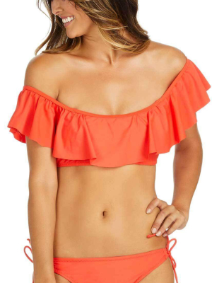 Raisins Sayulita Mermaid Flounce Top In Red Y710026-red