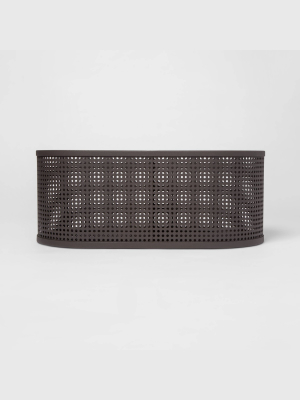 Oval Metal Bin Divider With Powder Coated Finish And Mesh Bottom Dark Gray - Project 62™