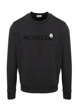 Moncler Logo Flocked Crewneck Sweatshirt