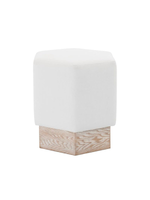 Asher Stool Cerused Oak White Linen