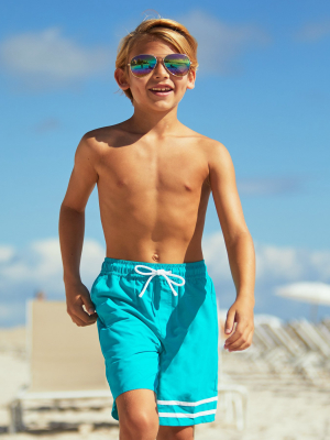 Boys Turquoise Swim Trunks