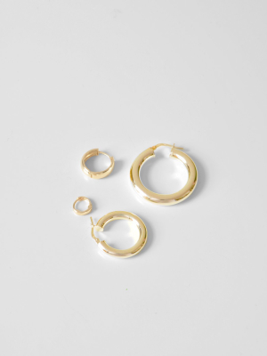 Gerald Tube Hoops / 20mm / 14k Yellow Gold