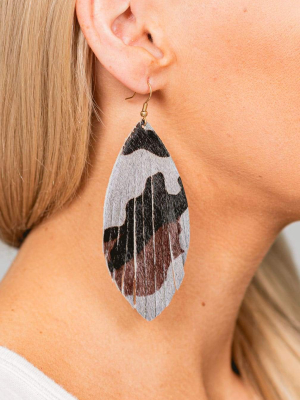 Callie Camo Leather Earrings