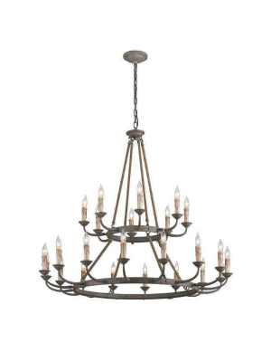 Cyrano 24lt Chandelier Earthen Bronze