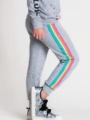 Grey Rainbow Joggers