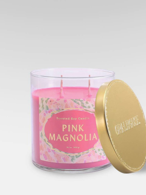 15.1oz Lidded Glass Jar 2-wick Candle Pink Magnolia - Opalhouse™