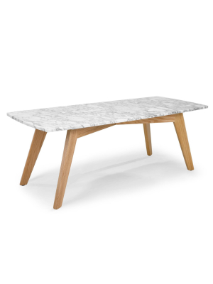 Gabrielle Marble Rectangle Coffee Table - Poly & Bark