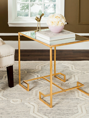 Seamus End Table - Gold With Mirror - Safavieh