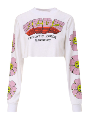 Gcds Logo Print Cropped Sweatshirt