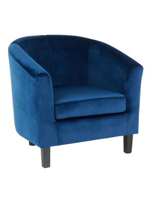 Claudia Contemporary Accent Chair Blue Velvet - Lumisource