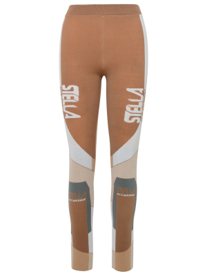 Stella Mccartney Sporty Colour Block Logo Print Leggings